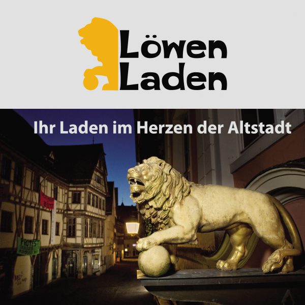 Titel-Seite Löwen-Laden-Flyer. Layout: Madeleine Herre. Foto: Martin Schreier