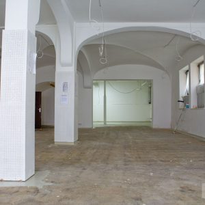 Vorher: Verkaufsraum mit entferntem Teppich im Löwen-Laden. Tübingen 2015. Foto: Martin Schreier / www.schreier.co
