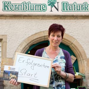 "Erfolgreichen Start", wünscht Angela Schneider, Kornblume Naturkost. Tübingen 2015. Foto: Martin Schreier / schreier.co